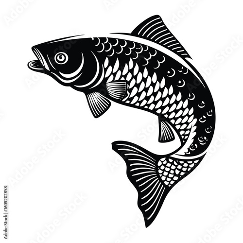 Simple Fish Bowl Illustration with Underwater Plants	