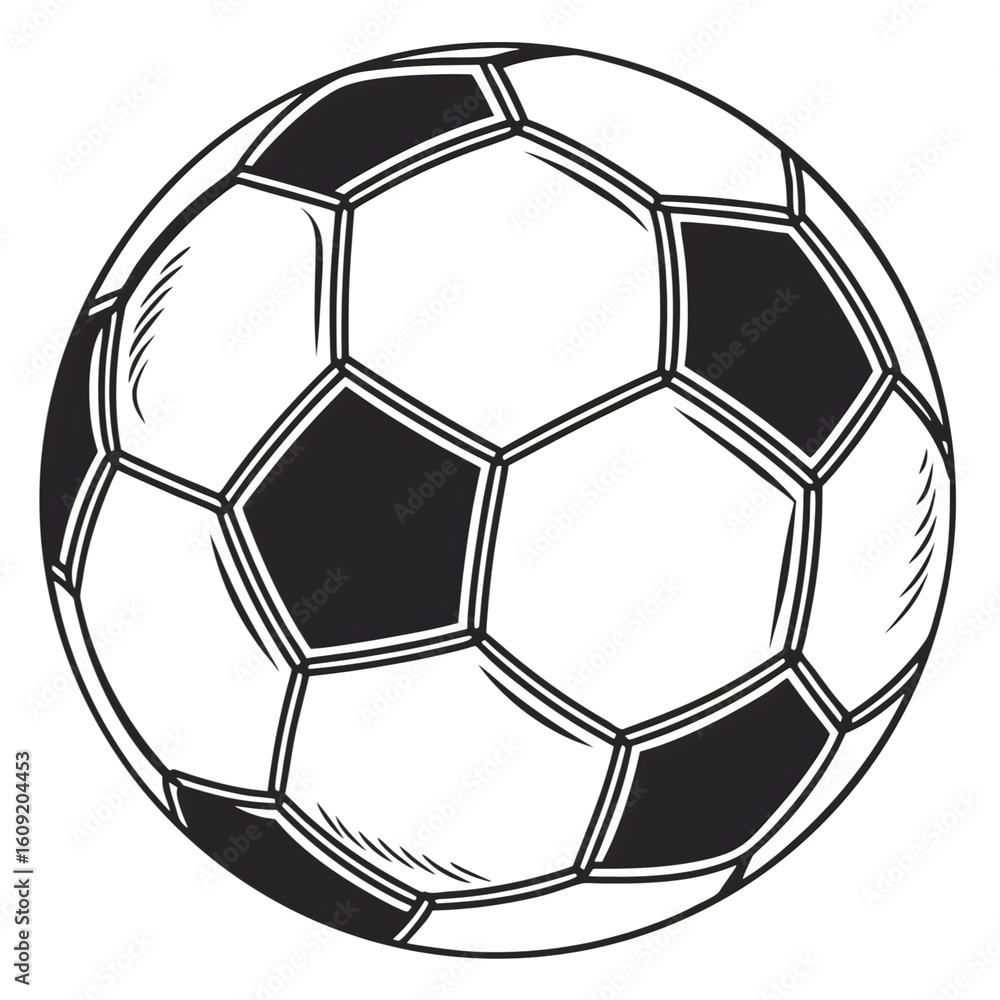 Fototapeta premium Classic soccer ball design isolated on transparent background