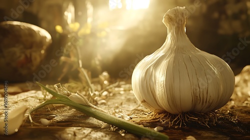 A garlic bulb that whispers ancient recipes when held. 