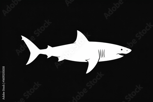 minimalist shark silhouette vector illustration for underwater scenes and wildlife graphic design