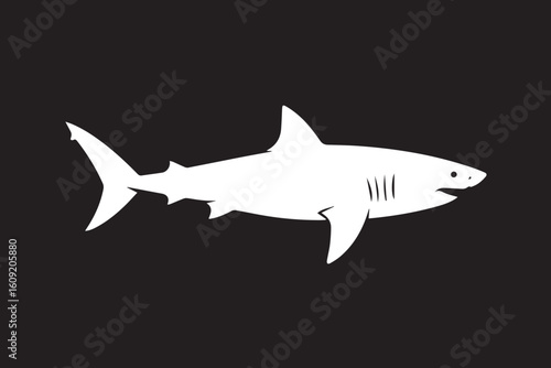 modern shark silhouette vector for coastal, tropical, and environmental awareness campaigns
