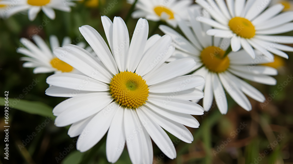 Fototapeta premium Closeup of the blooming oxeye daisy
