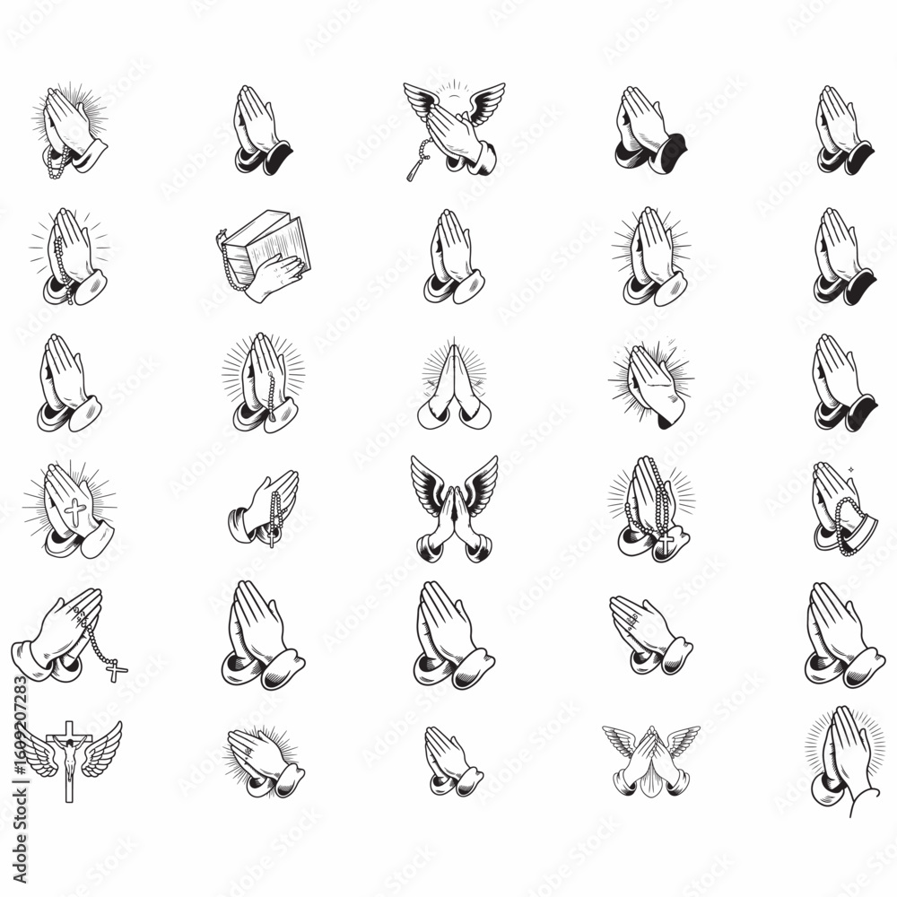 Fototapeta premium Praying Hands Svg Praying Hand Svg Bundle