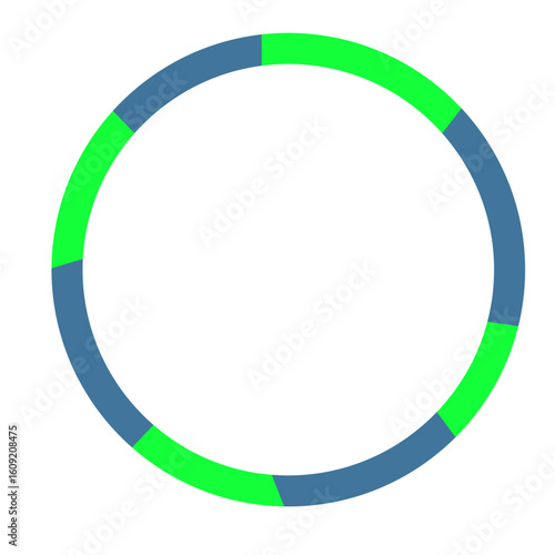 Flat colorful hula hoop icon with green and blue accents. Suitable for fitness design or playful activity graphics.