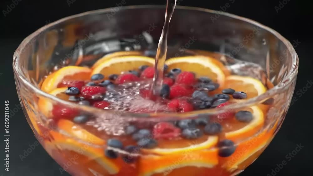 custom made wallpaper toronto digitalRefreshing bowl of berries and slices of lemon being prepared with a pour of cool liquid, perfect for summer gatherings.