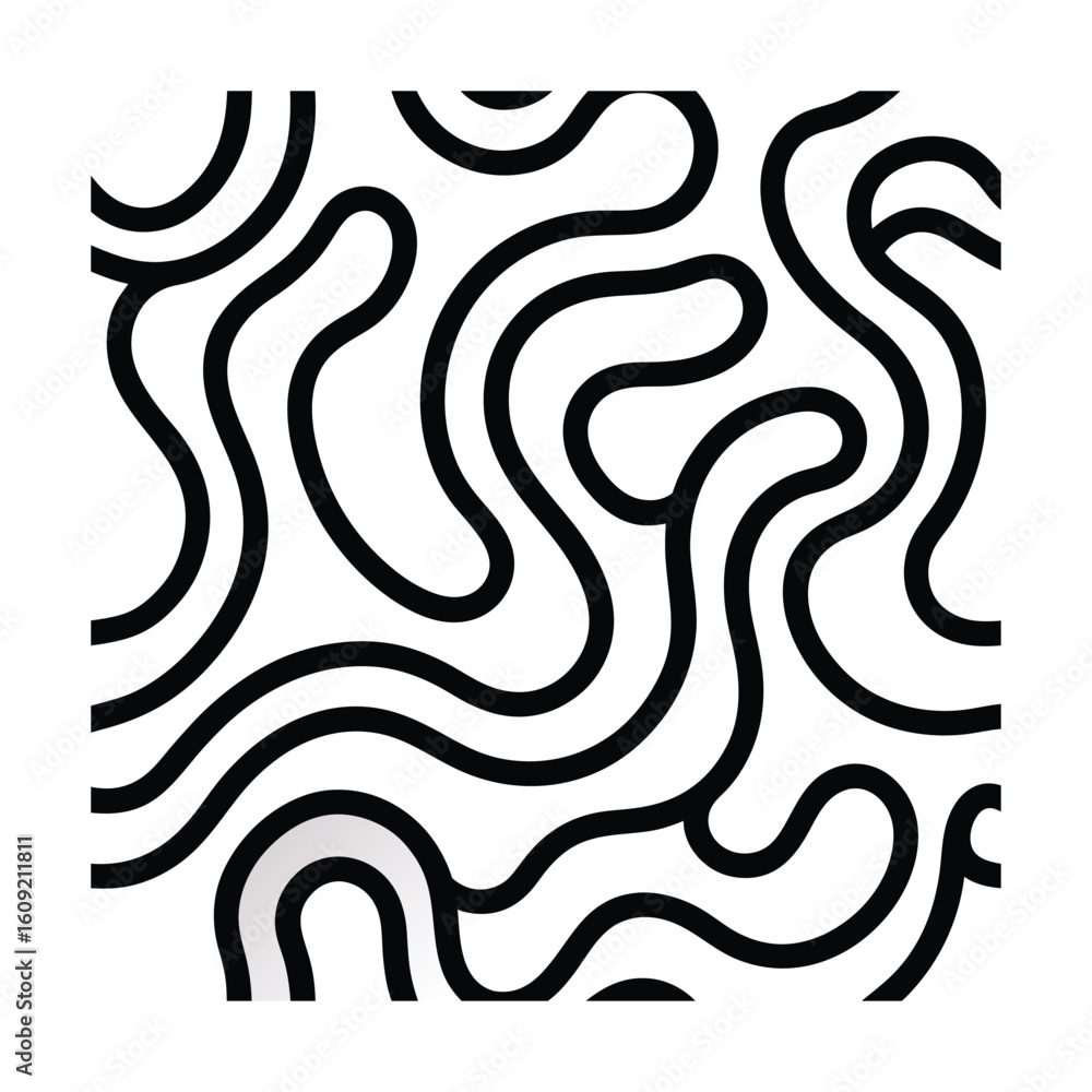 Naklejka premium Wavy Abstract Pattern with Organic Flowing Lines