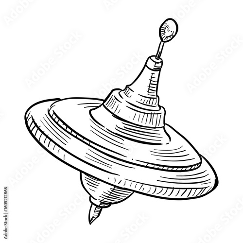 Spinning top handdrawn illustration⁠
