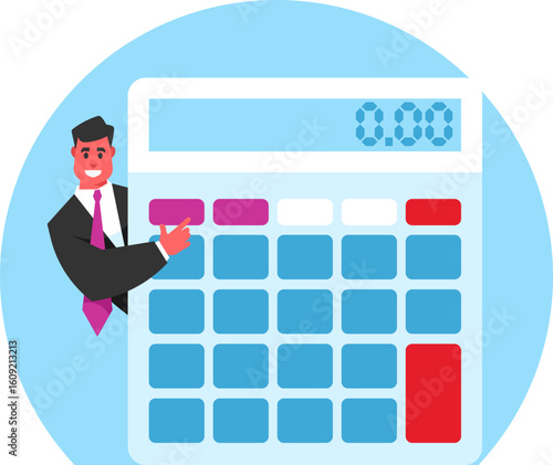 Businessman Holding Calculator