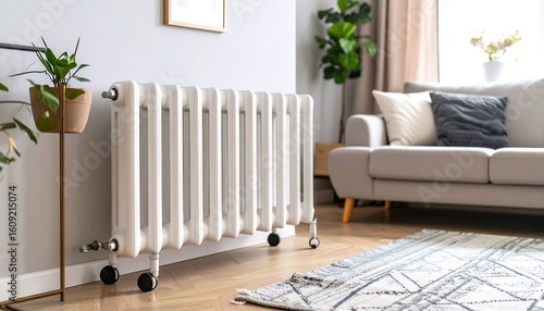 Wallpaper Mural Modern white radiator in a living room Torontodigital.ca