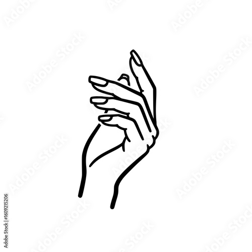 a woman's hand with manicure icon/logo