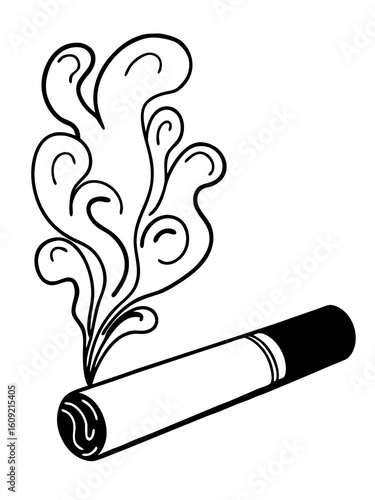 smoking cigarette vector illustration