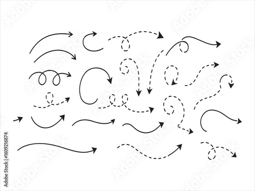 Dotted Curved Arrows