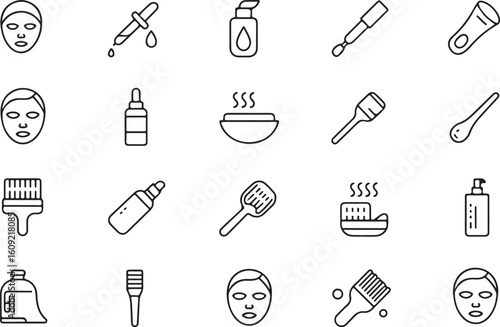 Elegant beautician icon featuring a stylized silhouette of a woman with flowing hair for beauty services