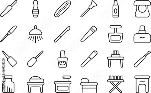 Elegant beautician icon featuring a stylized woman s face in a chic silhouette style