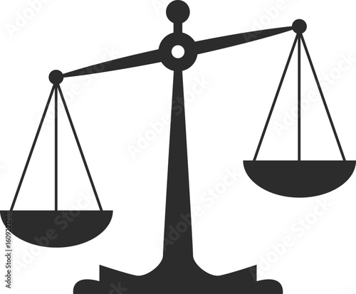 Balance scale silhouette Justice and fairness concept, Vector.
