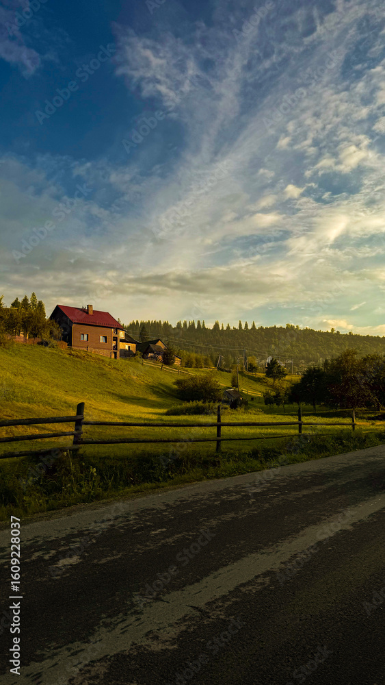 Fototapeta premium rural landscape in the morning