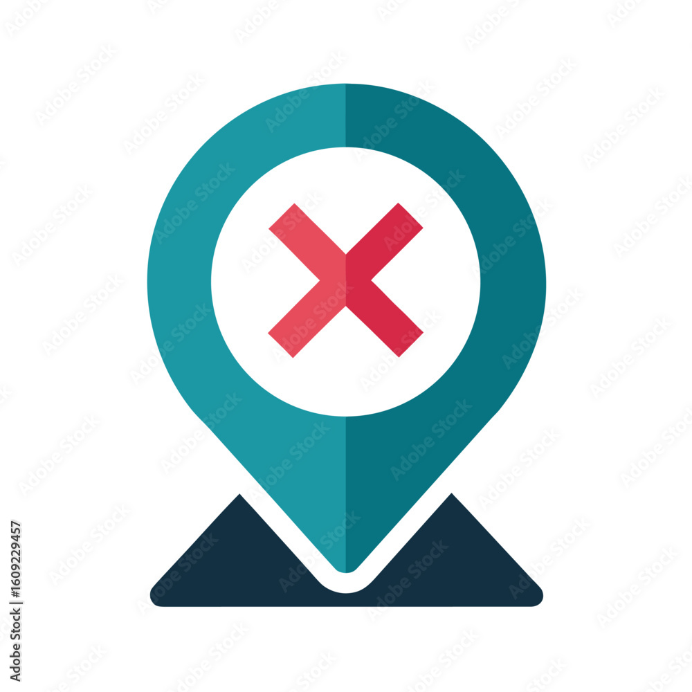Obraz premium Offline Map Icon With X Symbol Vector On White Background