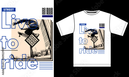 Live to Ride Skate T-Shirt – Vintage Streetwear for True Street Riders