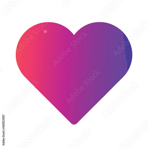 Heart With Gradient Color Flat Vector On White