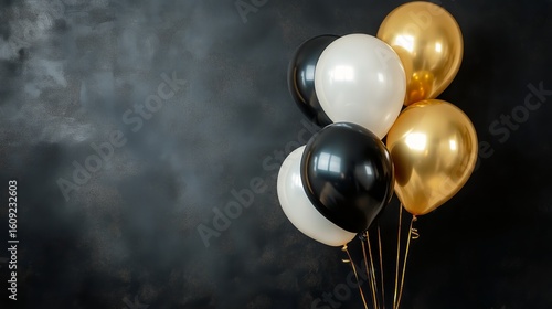 Bright and Festive Balloons Shining With Confetti During a Celebration in a J...