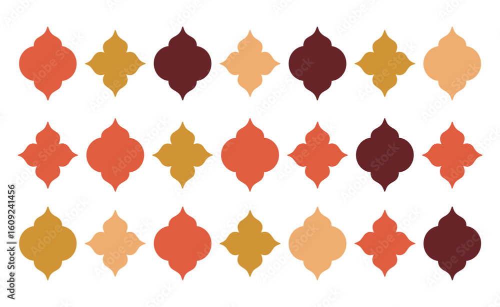 Fototapeta premium Islamic window frame shape vector collection on isolated