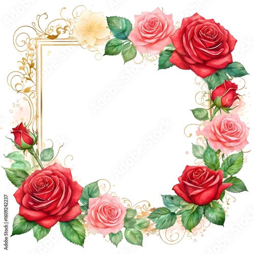 Celebrate love with a beautiful red rose poster card design perfect for birthdays, weddings, and special occasions celebrating joy and affection Generative AI