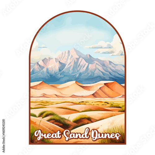 Great Sand Dunes USA National park, Retro National park, United States of America National Park, national park service