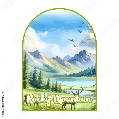 Rocky Mountains National park, Retro National park, United States of America National Park, national park service