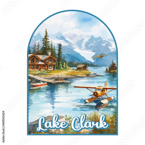 Lake Clark USA National park, Retro National park, United States of America National Park, national park service	
