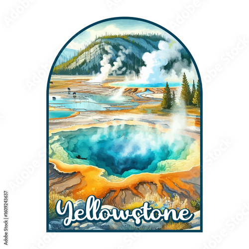 Yellowstone National park, Retro National park, United States of America National Park, national park service, Yellowstone preserve