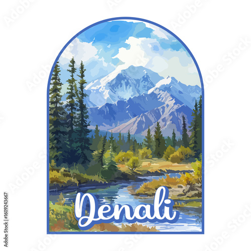 Denali USA National park, Retro National park, United States of America National Park, national park service, Denali national park	