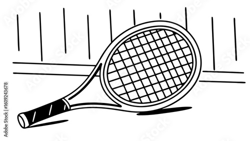 badminton racket and ball