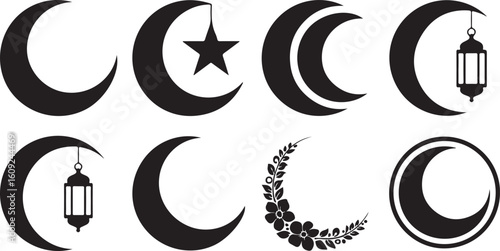 Crescent moons and Islamic symbols star lantern