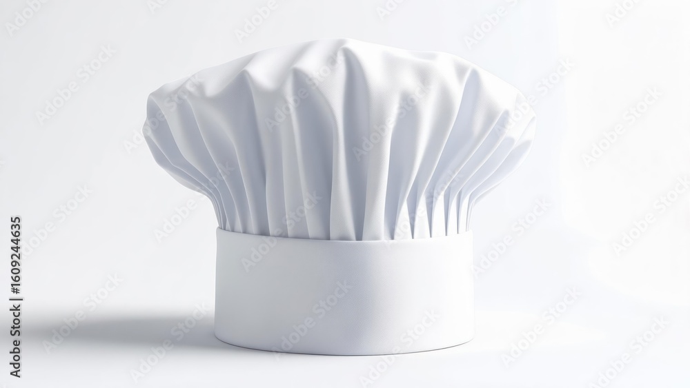 White chef's hat on plain background White chef's hat on plain background
