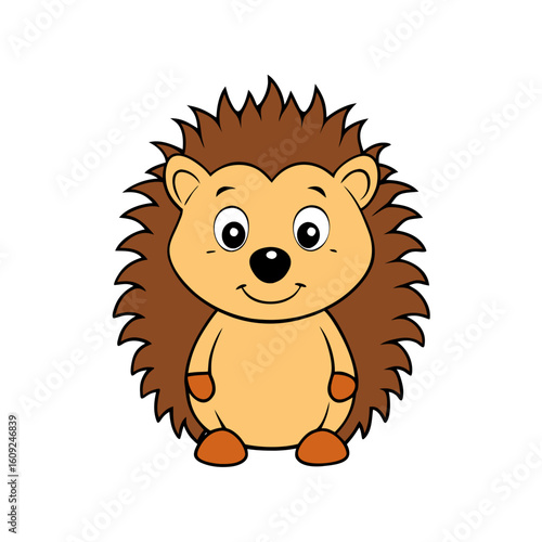 Creative Vector Style Hedgehog on White Background