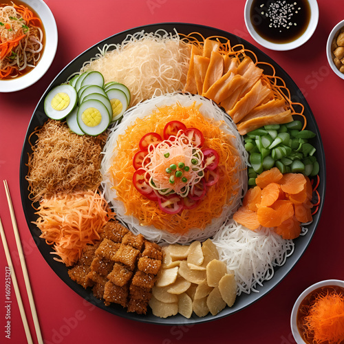 delicious yee sang on chinese new year