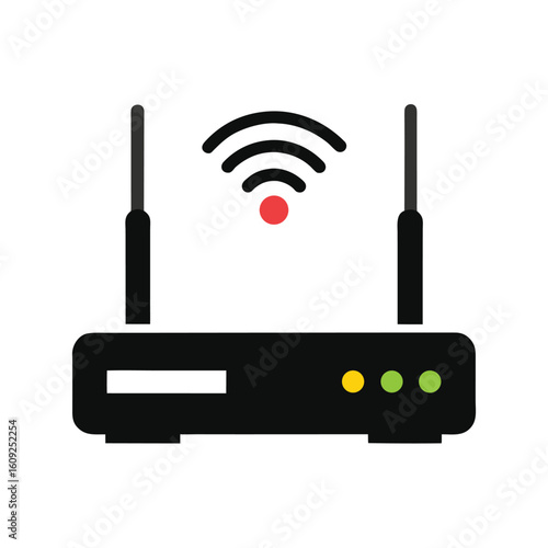 Wi Fi Router With Antennas Vector On White