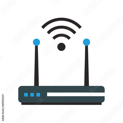 Wi Fi Router With Antennas Vector On White