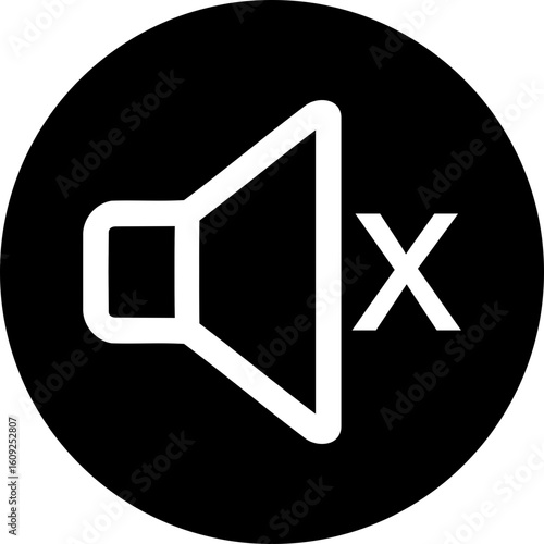 Mute Icon, Sound Off Vector Symbol for UI