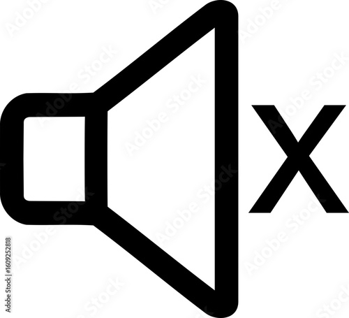 Mute Icon, Simple Sound Off Vector Symbol