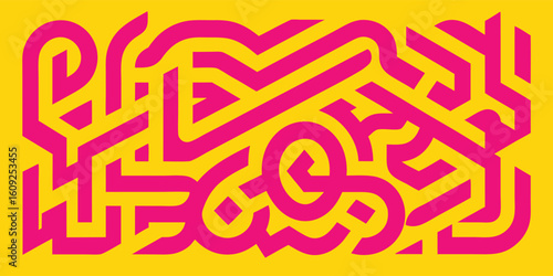 A lively pattern showcasing squares in bright yellow and pink hues..eps