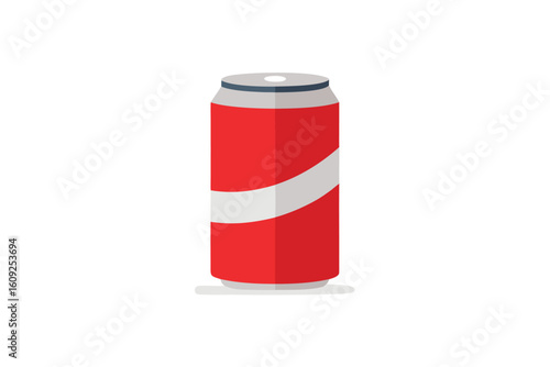 Cola Can In Modern Flat Vector Art On White