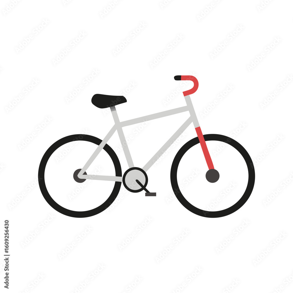 Fototapeta premium Bicycle In Simple Modern Style Isolated On White