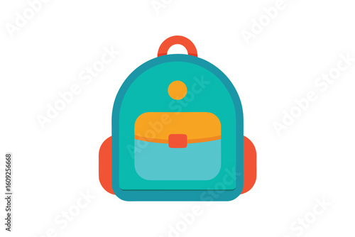 Wallpaper Mural Backpack With Zipper Pockets In Cartoon Vector On White Torontodigital.ca