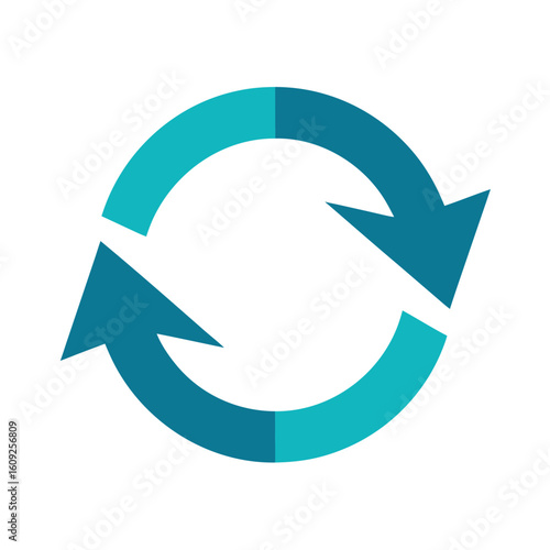 Arrow Loop Symbol Flat Vector Icon On White