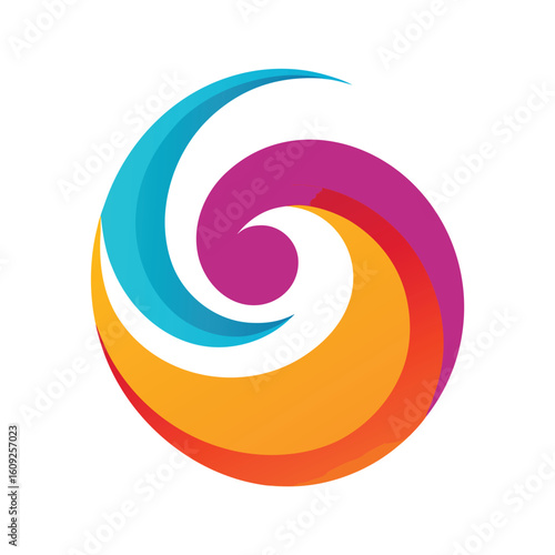 Wallpaper Mural Abstract Swirl Shape In Colorful Vector On White Torontodigital.ca