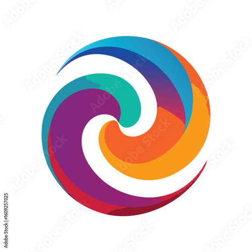Wallpaper Mural Abstract Swirl Shape In Colorful Vector On White Torontodigital.ca