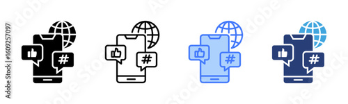 Social Media icon sheet multiple style collection