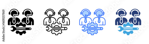 Customer Support  icon sheet multiple style collection