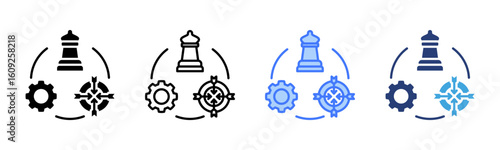 Strategy icon sheet multiple style collection